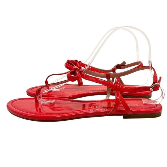 Kate Spade New York Piazza Patent Leather Coral Rose T Strap Sandals Women’s 9 - Picture 6 of 13